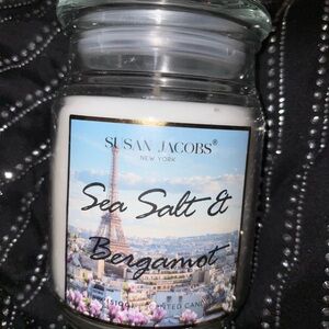 Sea Salt & Bergamot Scented Candle - White